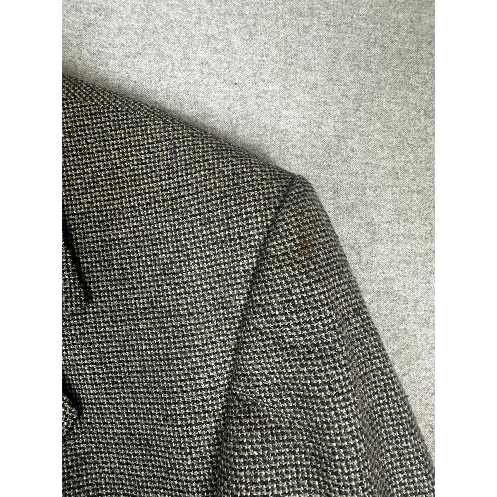 Norm Thompson Blazer Mens‎ 44R Gray Black Tweed Sport Coat Jacket Two Button